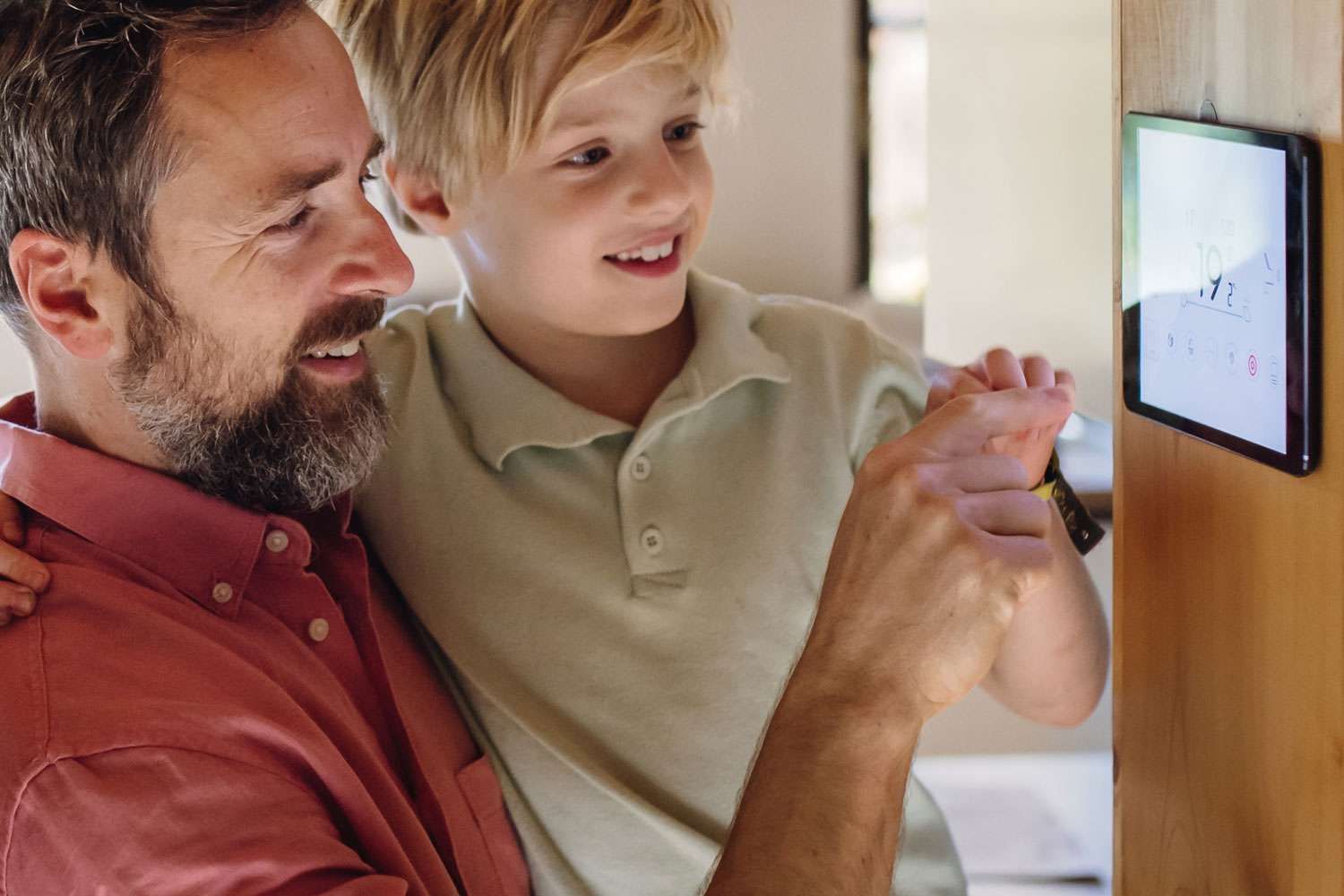 couple using smart home device